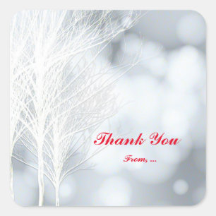Stickers de fête d'hiver White Trees