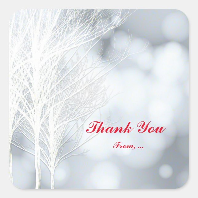 Stickers de fête d'hiver White Trees (Devant)