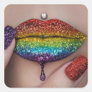 Stickers de fierté - Rainbow Lipstick Lesbian