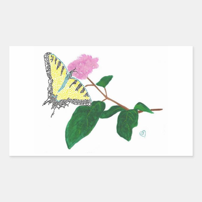 Stickers de fleurs à queue jaune Swallowtail (Devant)
