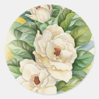 Stickers De Fleurs Magnolia Aquarelle Art