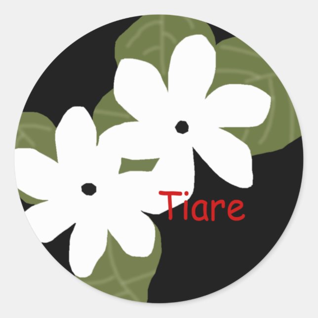 stickers de fleurs tiare tahitienne (Devant)