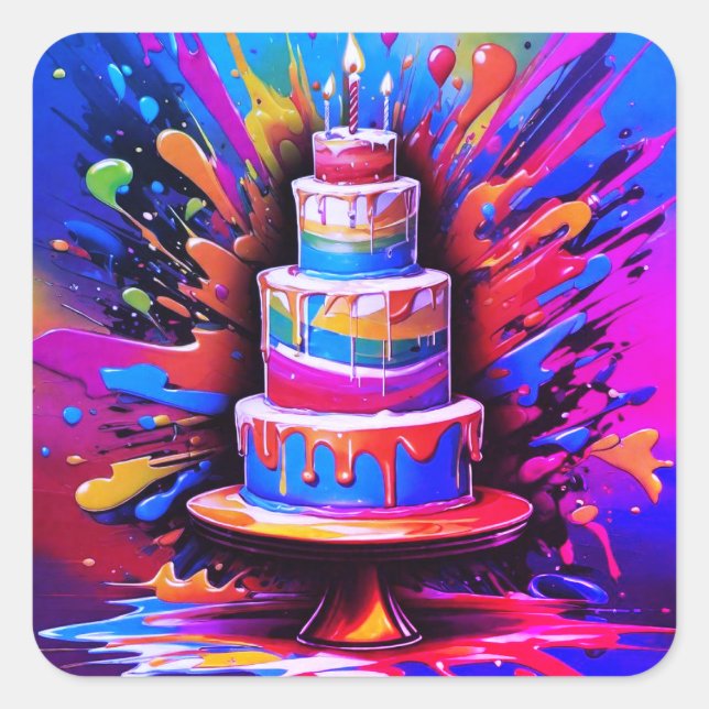 stickers de gâteau d'anniversaire ou scellés d'env (Devant)