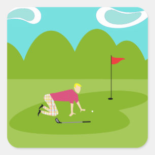 Stickers de golf rétro
