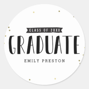Stickers de graduation chic bulle ou joints d'enve