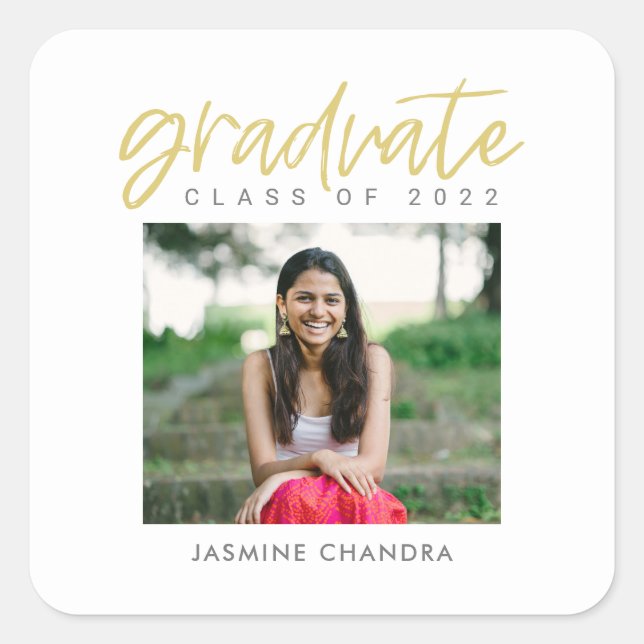 Stickers de graduation couleur modifiable particul (Devant)