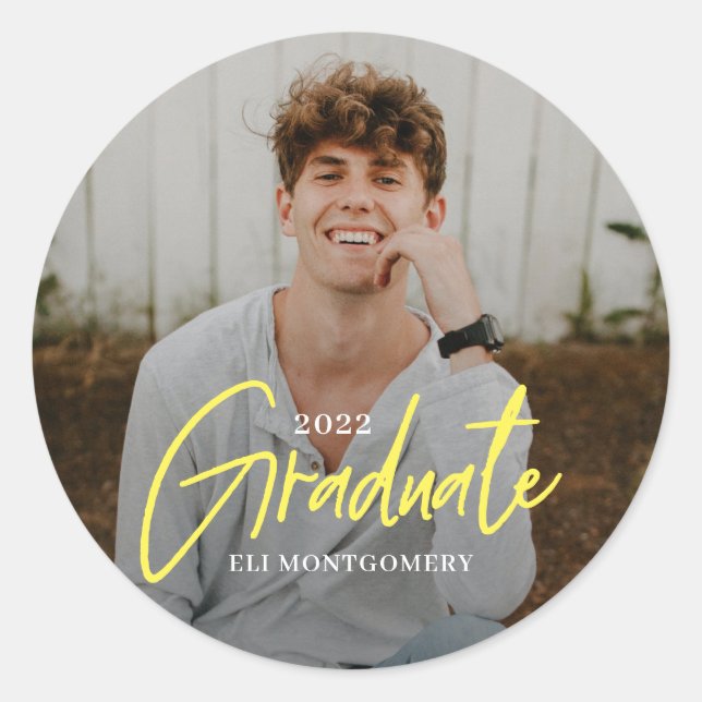 Stickers de graduation couleur Word peint modifiab (Devant)