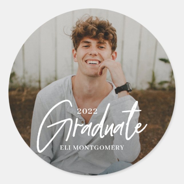 Stickers de graduation couleur Word peint modifiab (Devant)