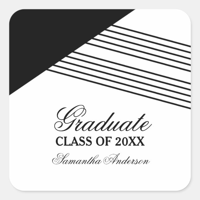 Stickers de graduation géométrique noire (Devant)