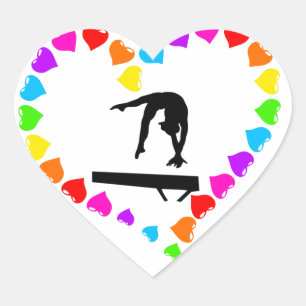 Stickers de gymnastique en forme de coeur