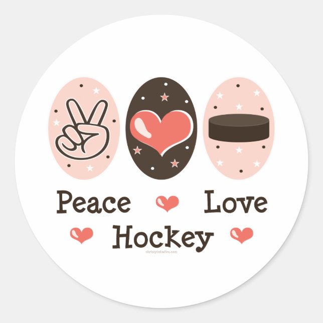 Stickers de hockey Peace Love (Devant)