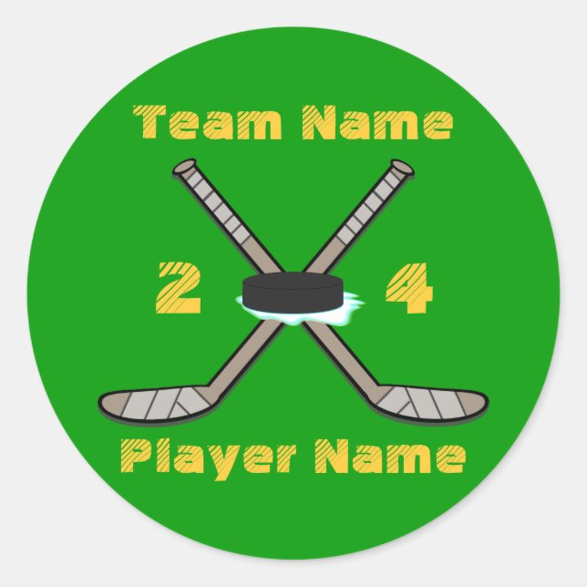 Stickers de hockey personnalisables (Devant)
