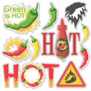 Stickers de jeu d'icônes de poivre chaud