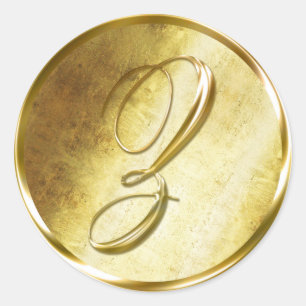 Stickers de joint d'enveloppe en or Monogramme Z