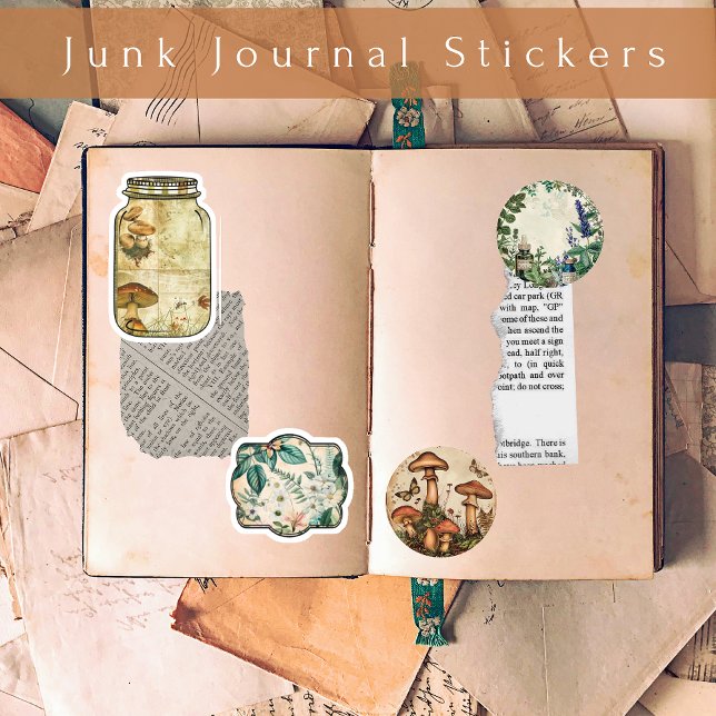 Stickers de journal de junk vintage apothecaire (Créateur téléchargé)