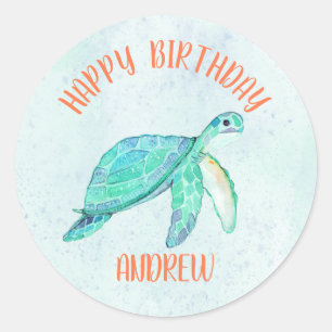 Stickers de la tortue de mer  Thème de fête d'an