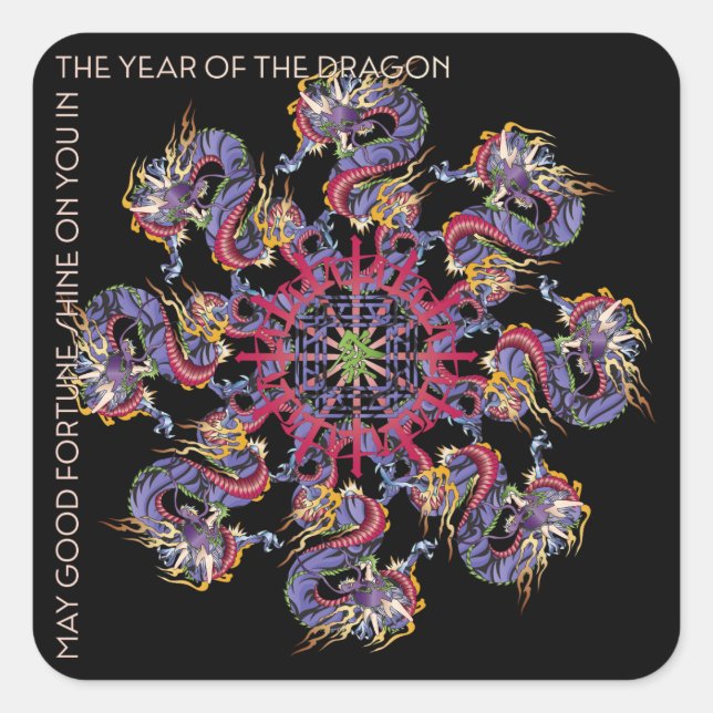 Stickers de l'année Mah Jongg Dragon (Devant)