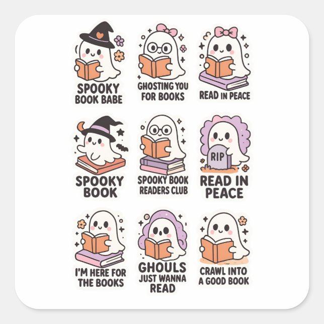 Stickers de livre fantôme Éffrayant (Devant)