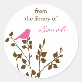 Stickers de livres Brown rose-fille personnalisés