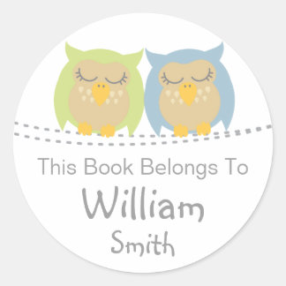 Stickers de livres de hibou personnalisées