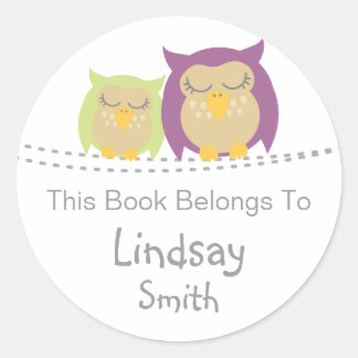 Stickers de livres de hibou personnalisées