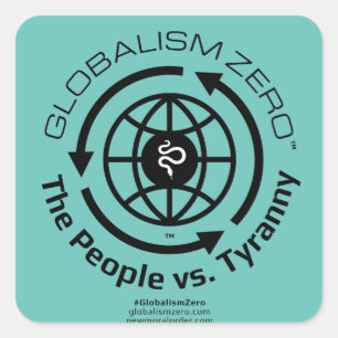Stickers de logo Globalism Zero™ Cercle noir