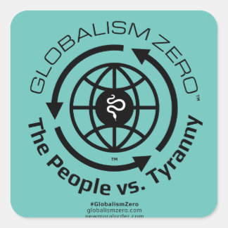 Stickers de logo Globalism Zero™ Cercle noir
