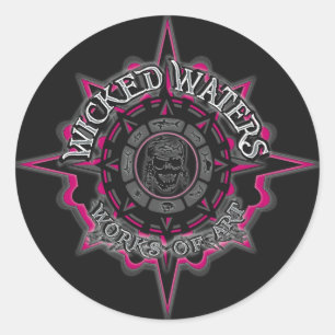 Stickers de logo rose Wicked Waters