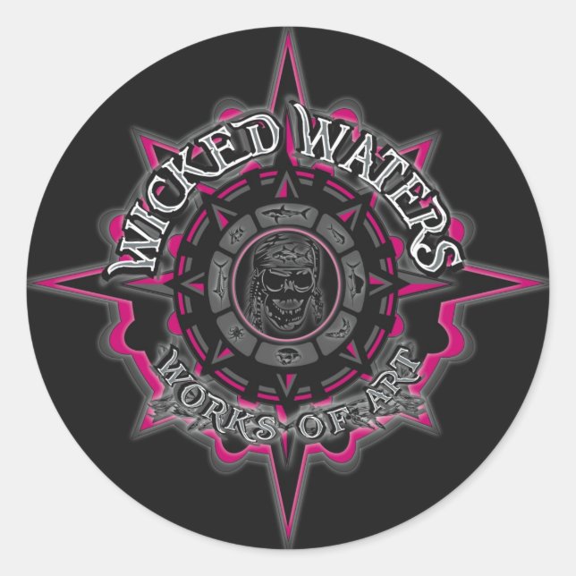 Stickers de logo rose Wicked Waters (Devant)