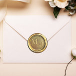 Stickers de luxe Vintage Classic Gold Wax Seal<br><div class="desc">Étiquette de design de sceau de cire imprimée avec des couleurs or pour personnaliser avec vos initiales pour n'importe quelle occasion,  des mariages aux baby showers!</div>