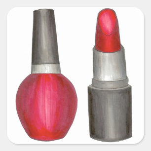 Stickers de maquillage polonais rouge lipstick