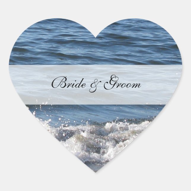 Stickers de mariage à thème de Heart Beach (Devant)