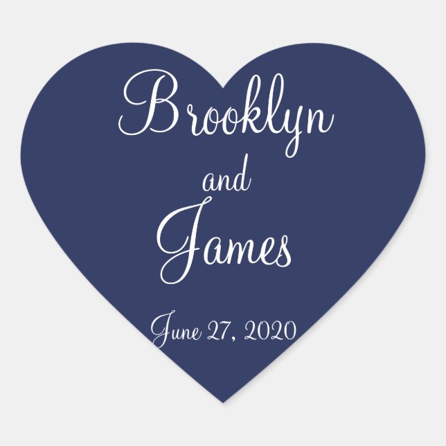 Stickers de mariage bleu coeur (Devant)