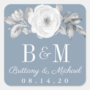 Stickers de mariage bleu gris bleu foncé