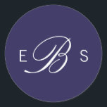 Stickers de mariage bleu marine Élégant Monogramme<br><div class="desc">Customisez ce chic chic élégant monogramme bleu marine Mariage Stickers avec texte blanc. Design moderne et soigné. Tous les autres produits correspondants peuvent être trouvés dans une collection Chic Monogram Navy Blue White Mariage.</div>