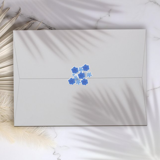 Stickers de mariage bleu romantique Floral (Créateur téléchargé)