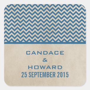 Stickers de mariage Blue Chic Chevron