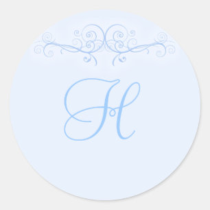 Stickers de mariage Blue Scroll