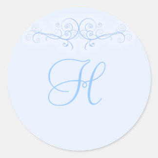 Stickers de mariage Blue Scroll