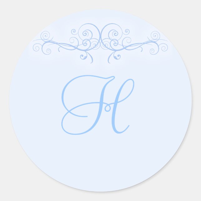 Stickers de mariage Blue Scroll (Devant)