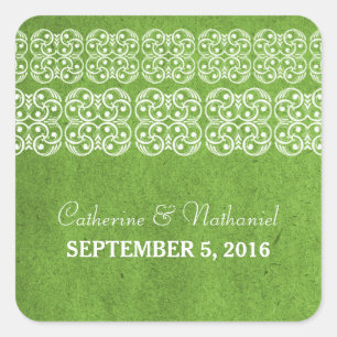 Stickers de mariage bohème moderne vert