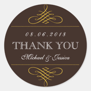 Stickers de mariage Brown rustique