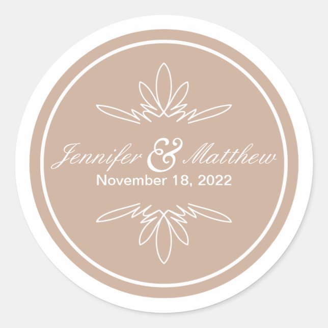 Stickers de mariage charme intemporel - Dune (Devant)