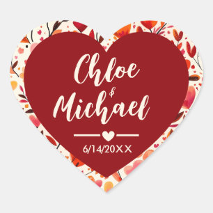 Stickers de mariage circulaire ronde en fleurs de 
