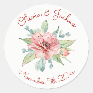 Stickers de mariage de conception de fleurs d'aqua