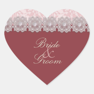 Stickers de mariage de dentelle et perles frambois