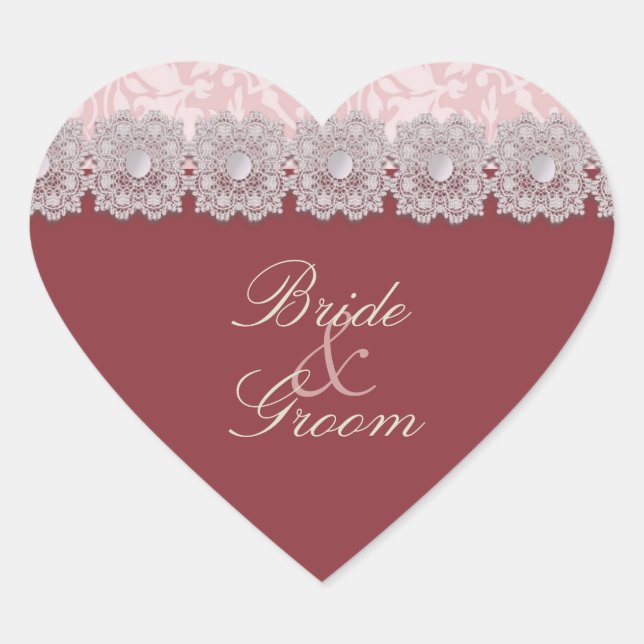 Stickers de mariage de dentelle et perles frambois (Devant)