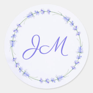 Stickers de mariage de monogramme de couronne flor