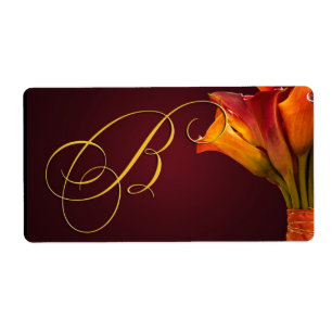 Stickers de mariage de nénuphars Monogram Calla