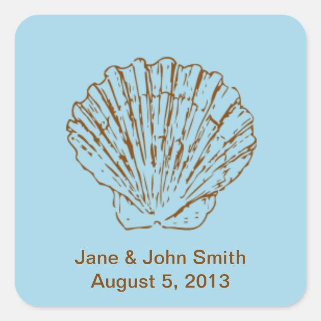 Stickers de mariage de plage : Coquille Brown sur  (Devant)